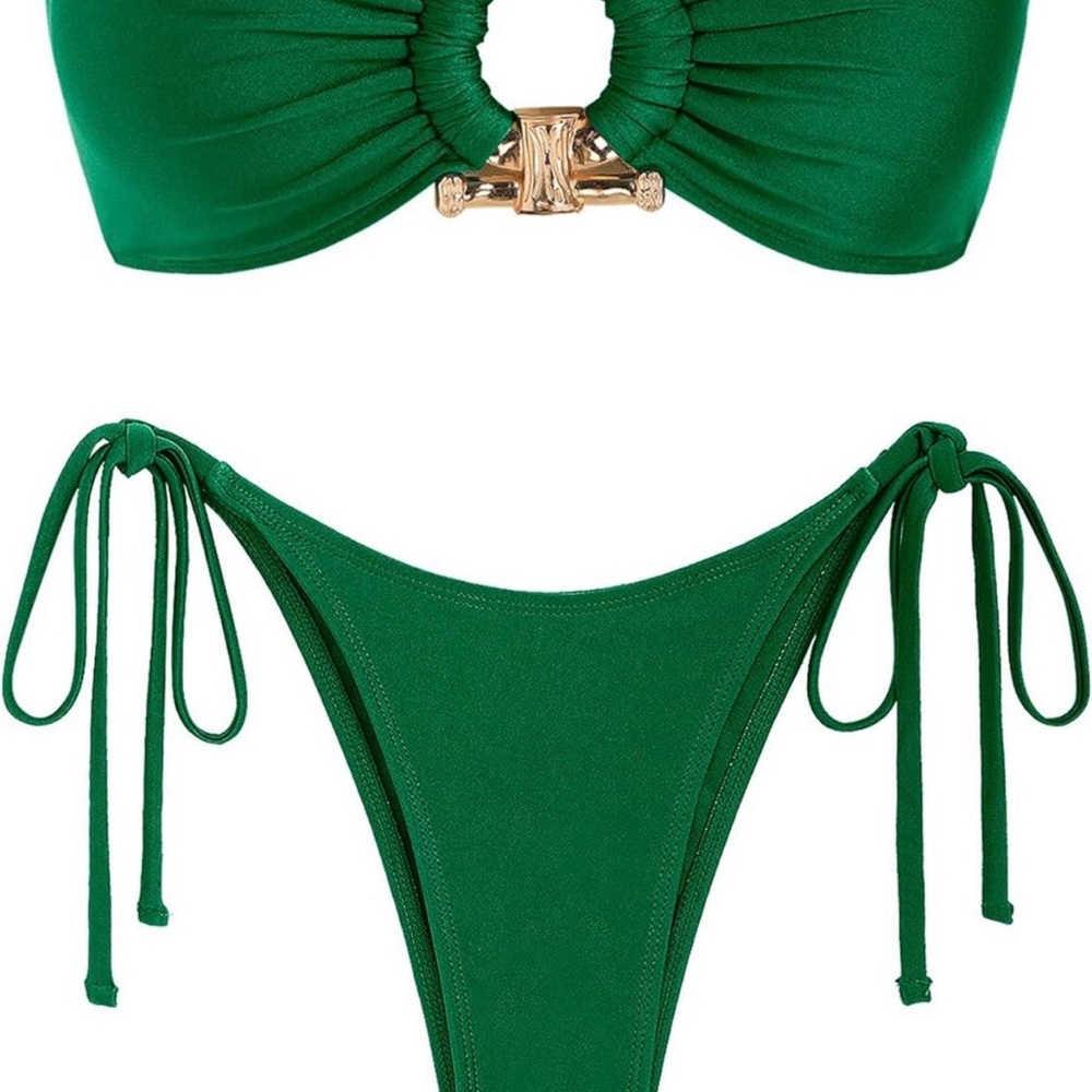 Zaful Emerald Green Bikini with Gold Accent